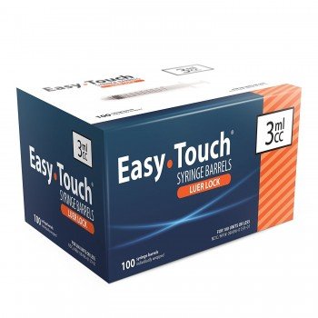 EasyTouch 3ML Luer-Lock Syringe Barrel Only (100 syringes)		