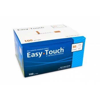 EasyTouch® U-100 Insulin Syringes 30g 0.3cc 1/2" Needle Length - Case of 500 