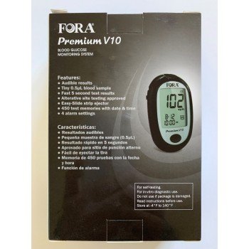 FORA Premium V10 Talking Blood Glucose Meter (English, Español)